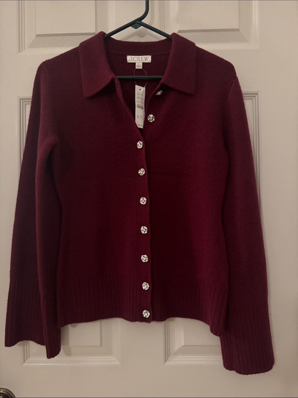 NWT J. Crew Women's Burgundy Button Cardigan